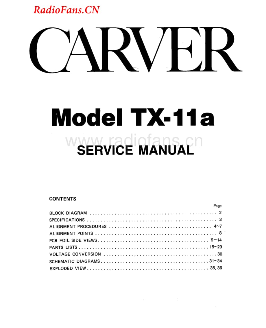 Carver-TX11A-tun-sm维修电路图 手册.pdf_第1页