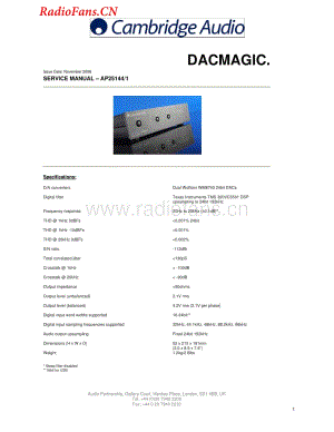 Cambridge-Dacmagic2008-dac-sm维修电路图 手册.pdf
