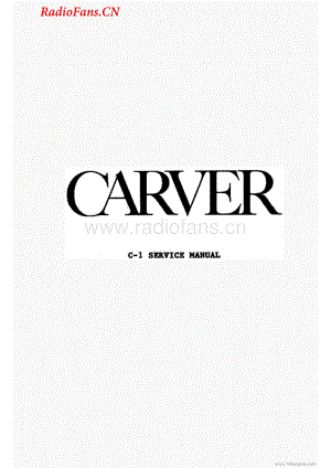 Carver-C1-pre-sm维修电路图 手册.pdf