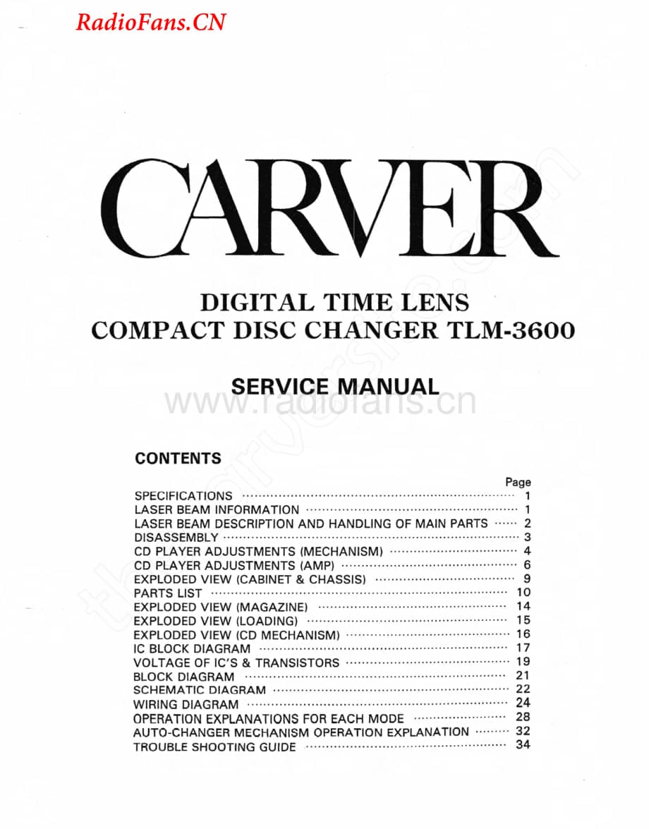 Carver-TLM3600-cd-sm维修电路图 手册.pdf_第2页