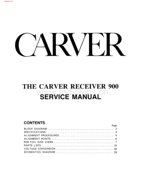 Carver-900-rec-sm维修电路图 手册.pdf
