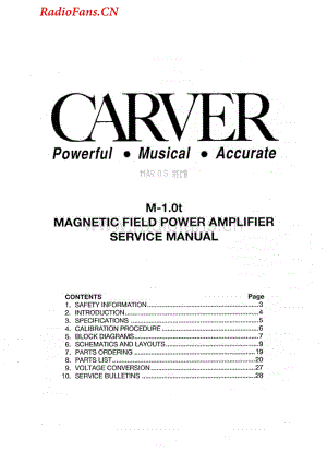 Carver-M1.0T-pwr-sm维修电路图 手册.pdf