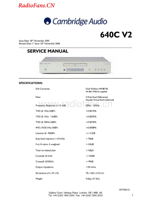 Cambridge-640CV2-cd-sm维修电路图 手册.pdf