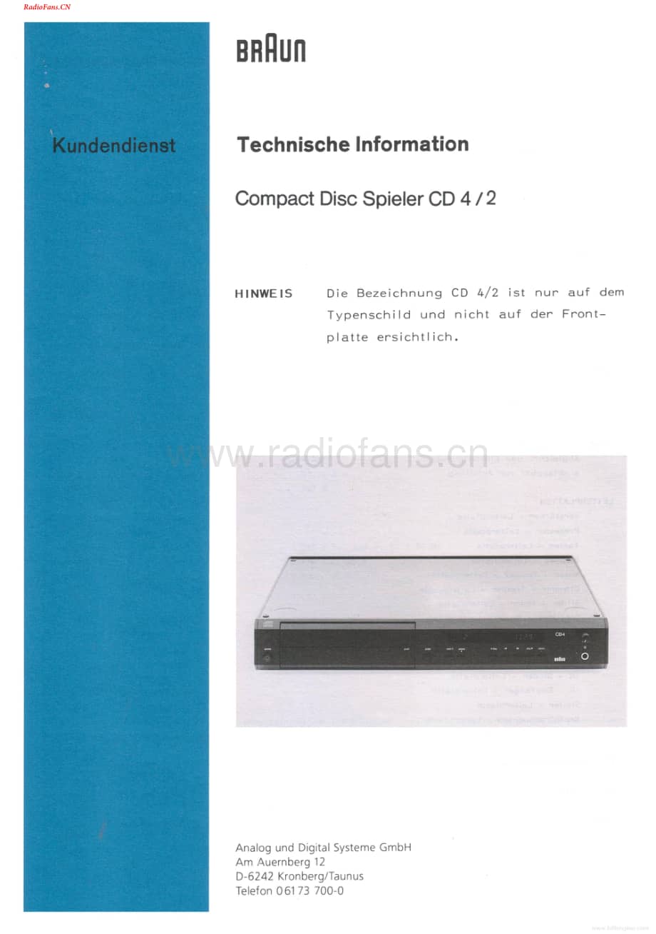 Braun-CD4II-cd-sm维修电路图 手册.pdf_第1页
