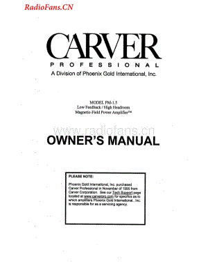 Carver-PM1.5-pwr-om维修电路图 手册.pdf