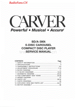 Carver-SDA390T-cd-sm维修电路图 手册.pdf