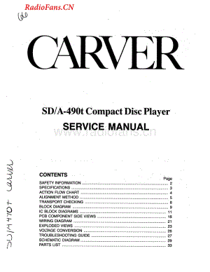 Carver-SDA490T-cd-sm维修电路图 手册.pdf
