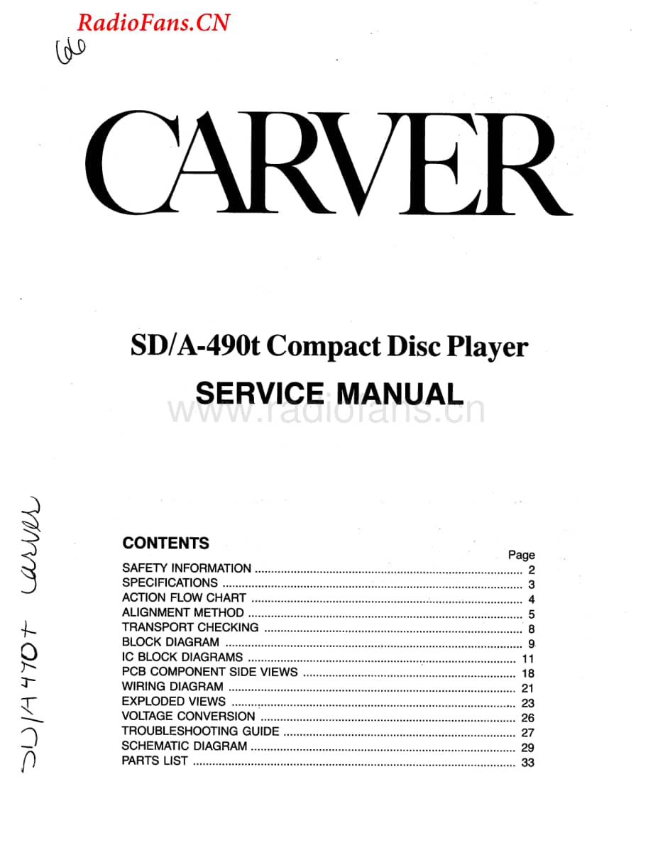 Carver-SDA490T-cd-sm维修电路图 手册.pdf_第1页