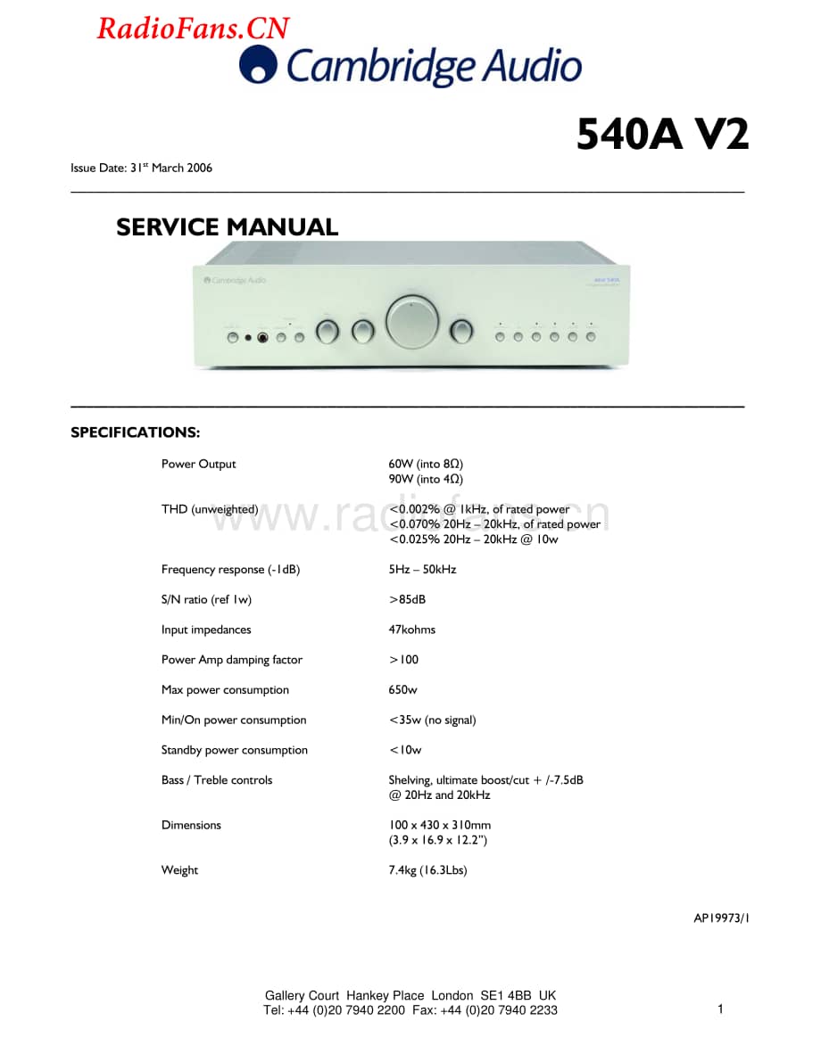 Cambridge-540AV2-int-sm维修电路图 手册.pdf_第1页