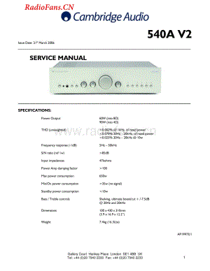 Cambridge-540AV2-int-sm维修电路图 手册.pdf