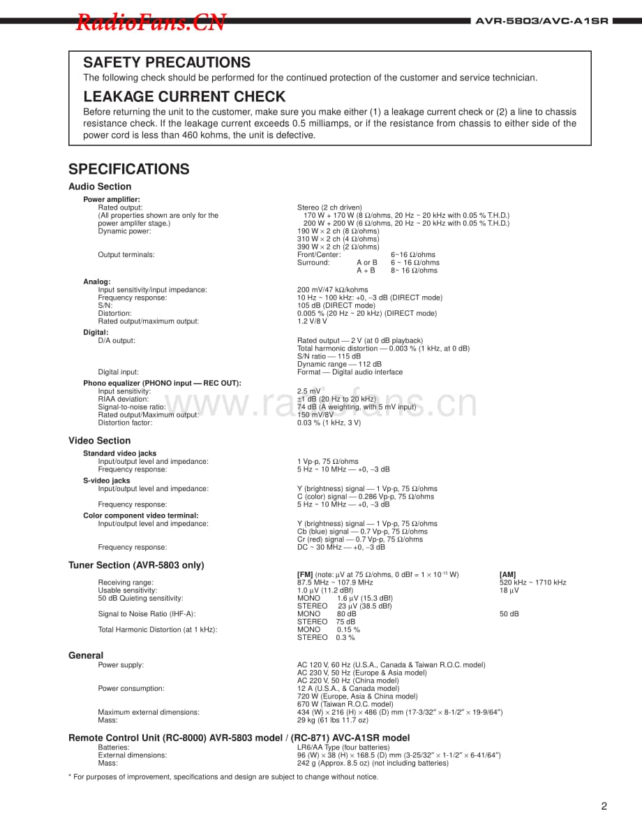Denon-AVR5803-avr-sm维修电路图 手册.pdf_第2页
