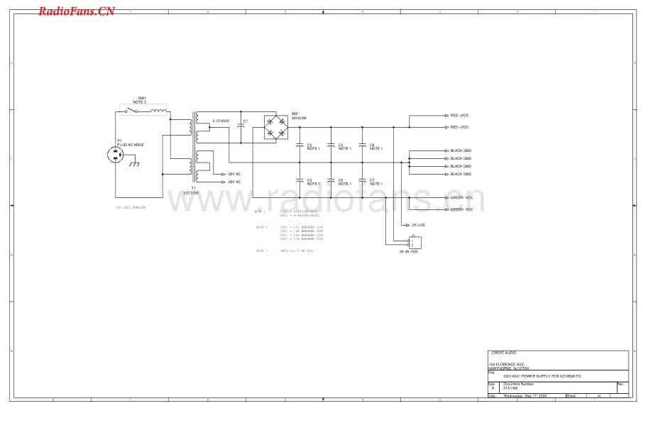 Crest-PRO4601-pwr-sch维修电路图 手册.pdf_第1页