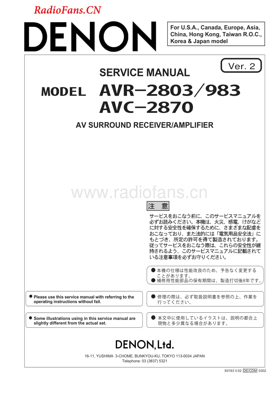 Denon-AVR983-avr-sm维修电路图 手册.pdf_第1页