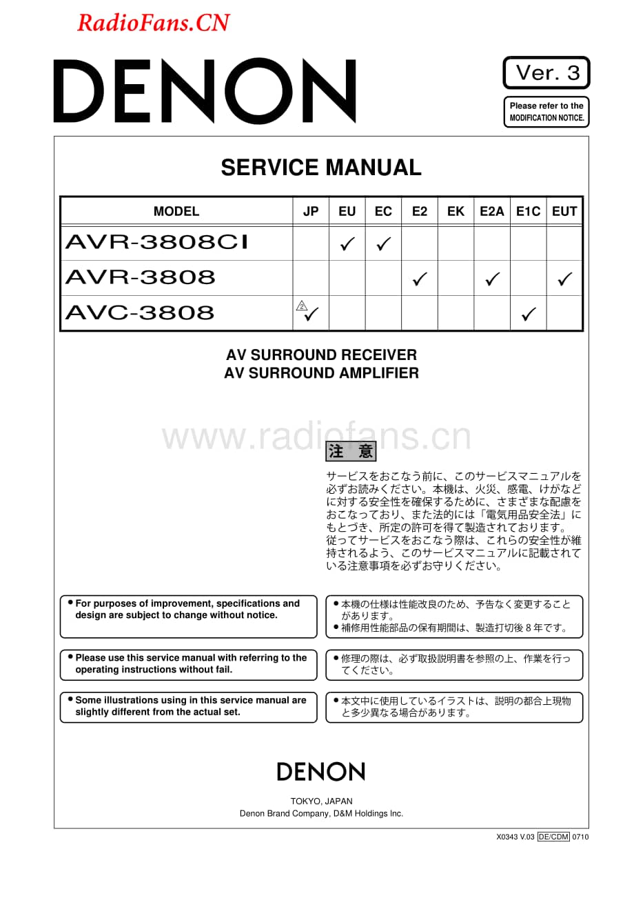 Denon-AVC3808-avr-sm维修电路图 手册.pdf_第1页