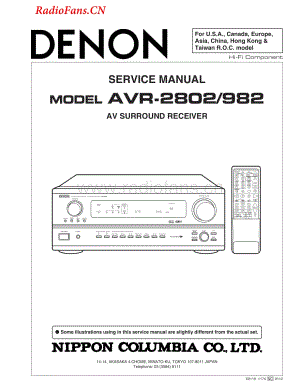 Denon-AVR2802-av-sm维修电路图 手册.pdf