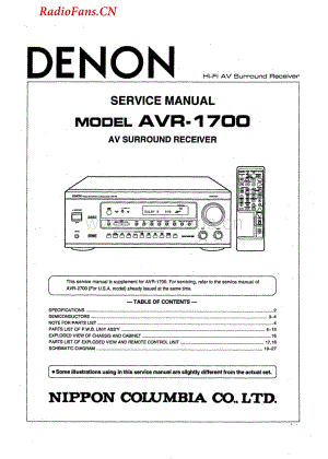 Denon-AVR1700-avr-sm维修电路图 手册.pdf