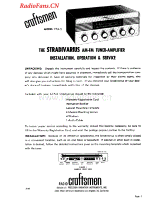 Craftsmen-CTA5-tun-sm维修电路图 手册.pdf