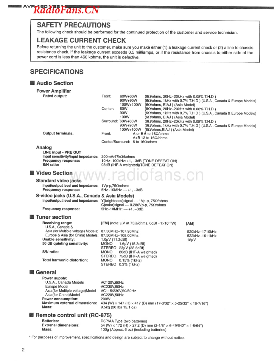 Denon-AVR681-avr-sm维修电路图 手册.pdf_第2页