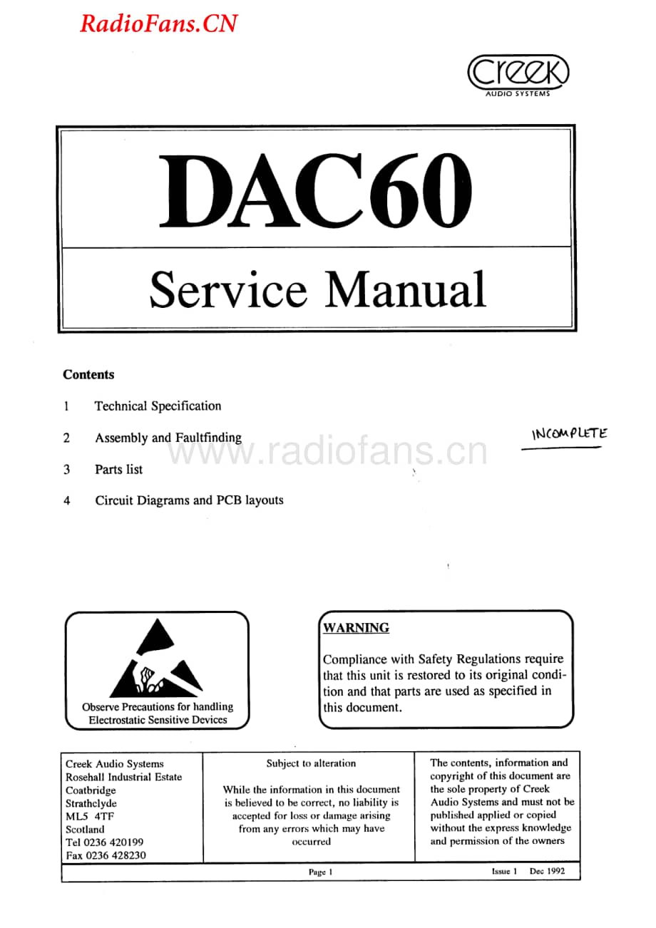 Creek-DAC60-dac-sm维修电路图 手册.pdf_第1页
