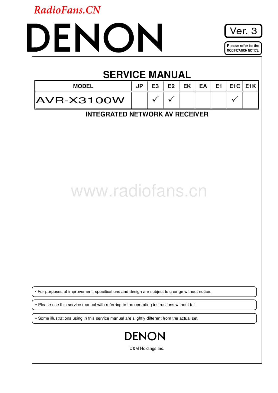 Denon-AVRX3100W-avr-sm1维修电路图 手册.pdf_第1页