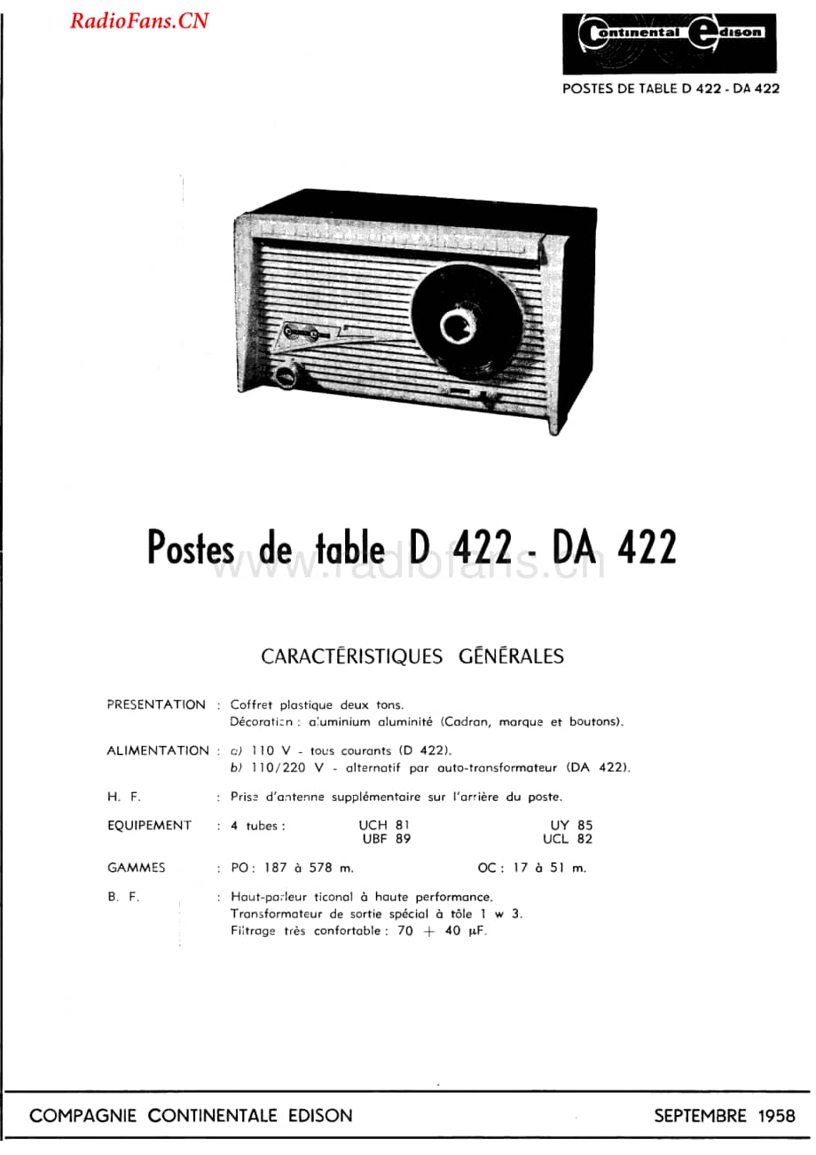 Continental-DA422-rec-sch维修电路图 手册.pdf_第1页