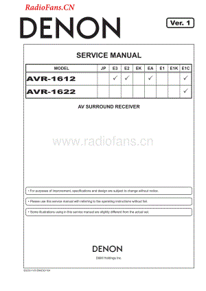 Denon-AVR1622-avr-sm维修电路图 手册.pdf