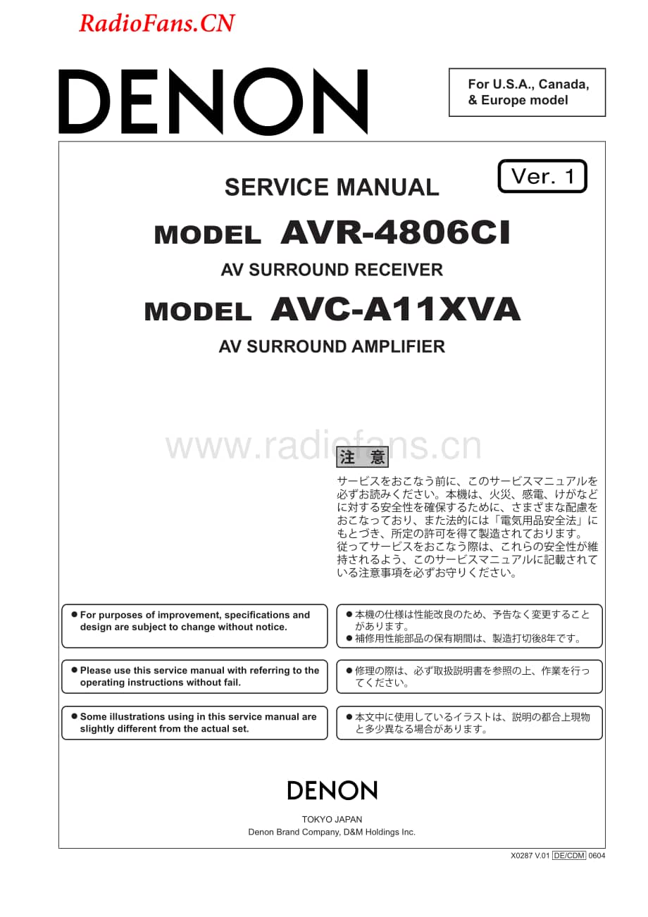 Denon-AVR4806CI-avr-sm维修电路图 手册.pdf_第1页