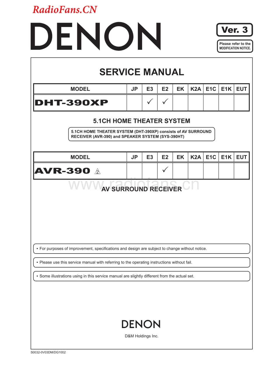 Denon-AVR390-avr-sm维修电路图 手册.pdf_第1页