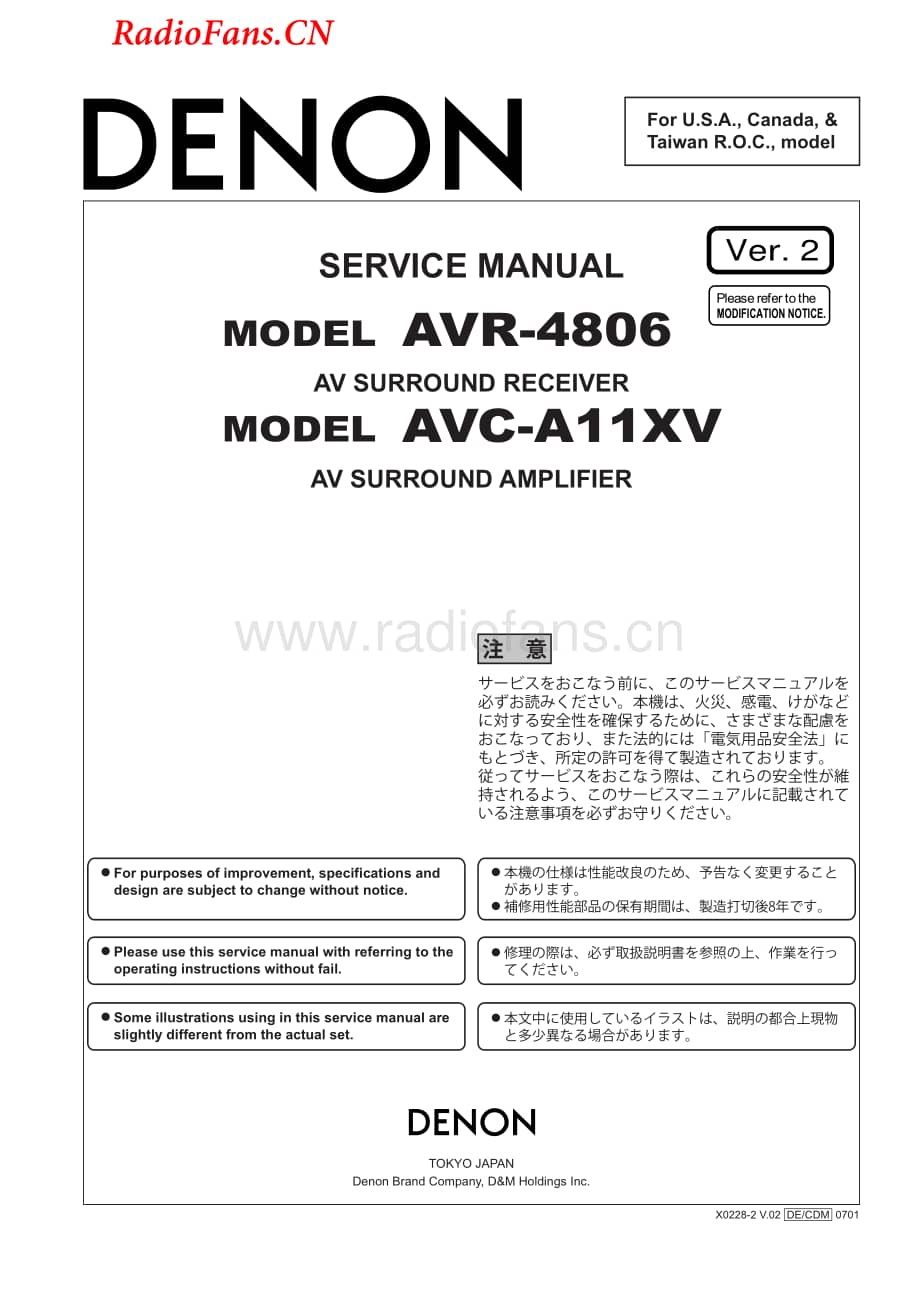 Denon-AVR4806-avr-sm维修电路图 手册.pdf_第1页