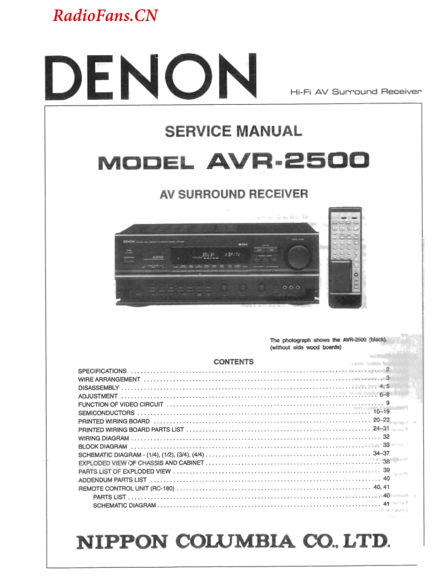 Denon-AVR2500-avr-sm维修电路图 手册.pdf_第1页