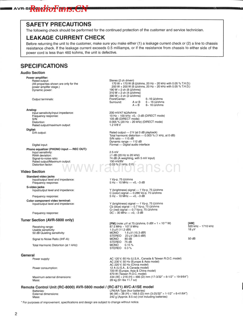 Denon-AVCA1SE-avr-sm维修电路图 手册.pdf_第2页