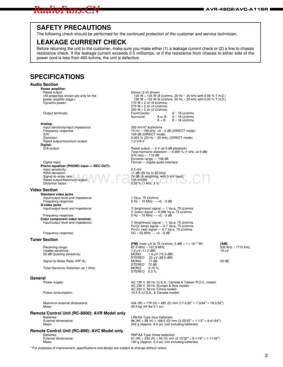 Denon-AVCA11SR-avr-sm维修电路图 手册.pdf_第2页