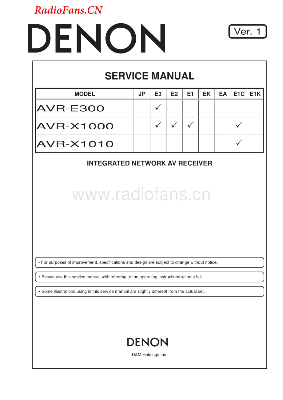 Denon-AVRX1000-avr-sm维修电路图 手册.pdf_第1页
