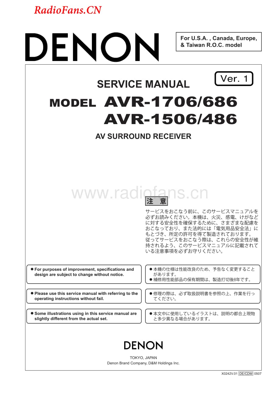 Denon-AVR686-avr-sm维修电路图 手册.pdf_第1页