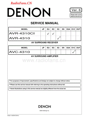 Denon-AVC4310-avr-sm维修电路图 手册.pdf