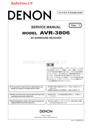 Denon-AVR3806-avr-sm维修电路图 手册.pdf