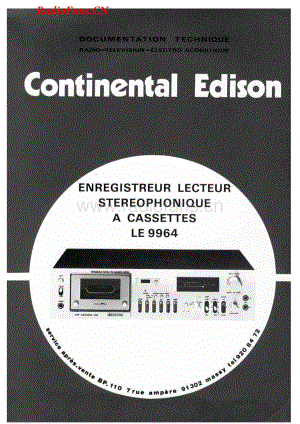 Continental-LE9964-tape-sm维修电路图 手册.pdf