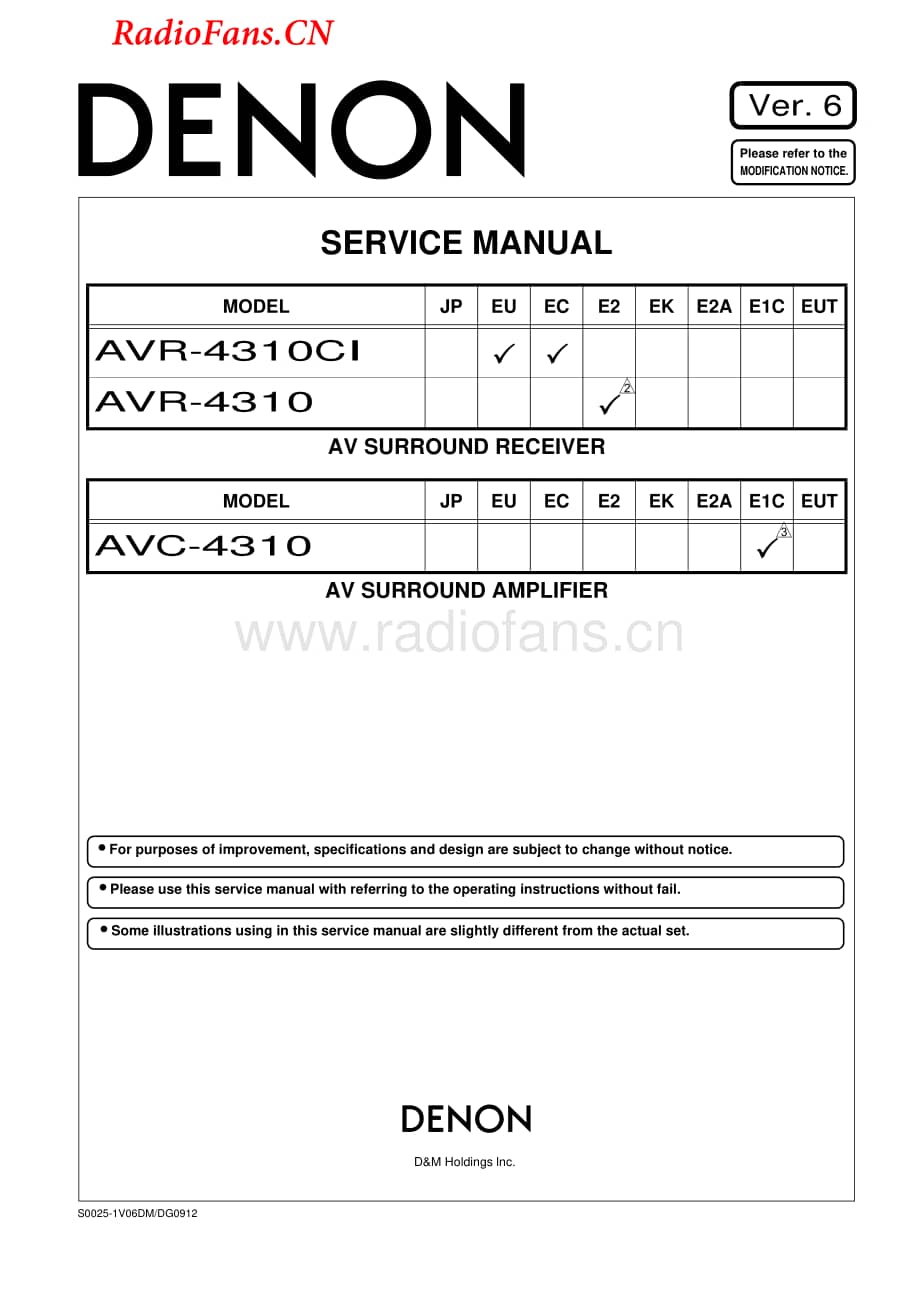 Denon-AVR4310-avr-sm维修电路图 手册.pdf_第1页
