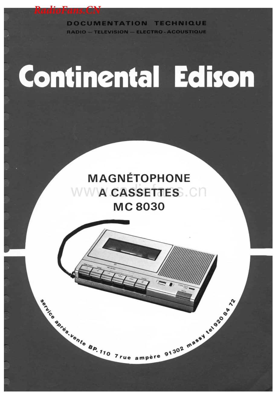 Continental-MC8030-tape-sm维修电路图 手册.pdf_第1页