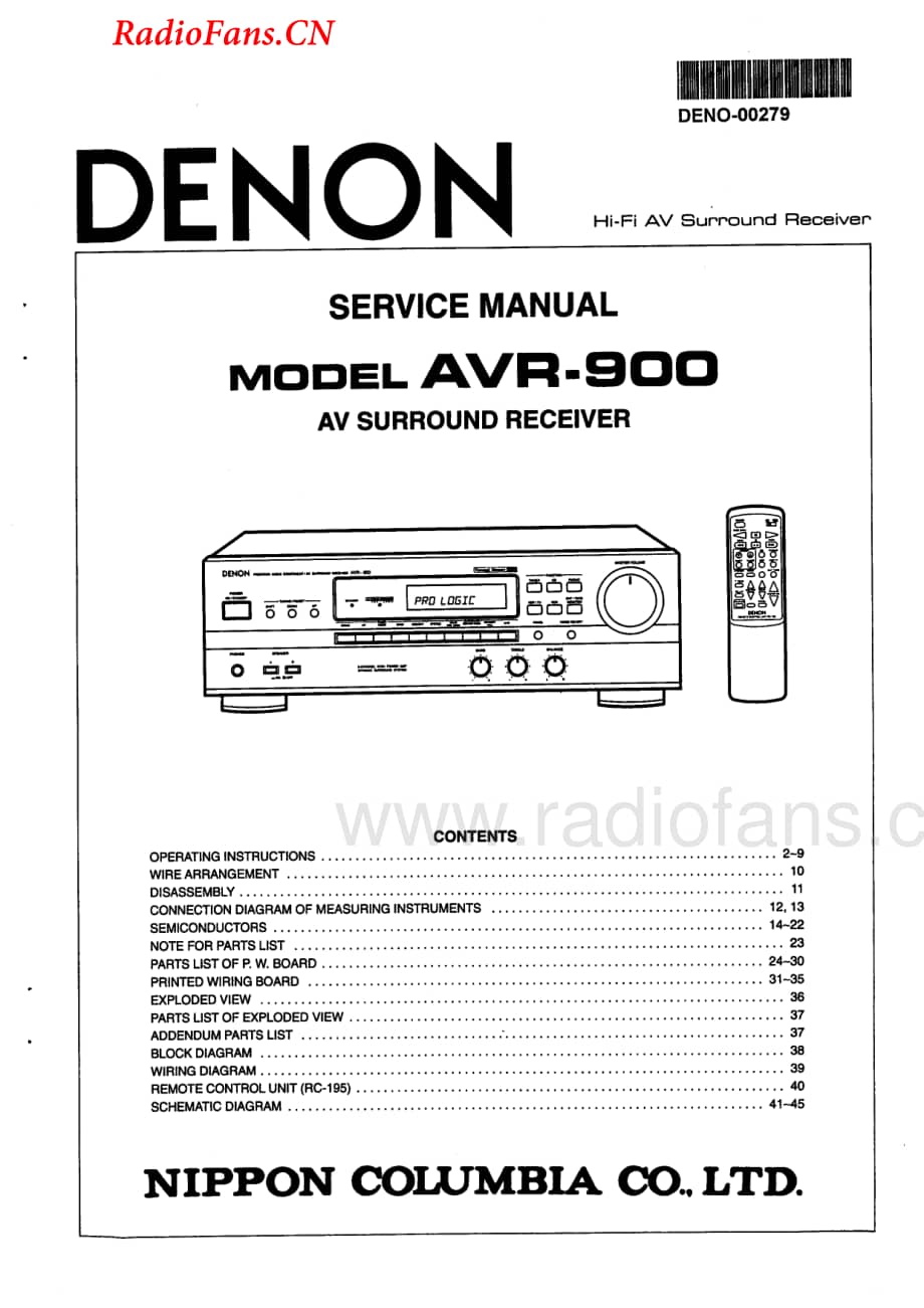 Denon-AVR900-avr-sm维修电路图 手册.pdf_第1页