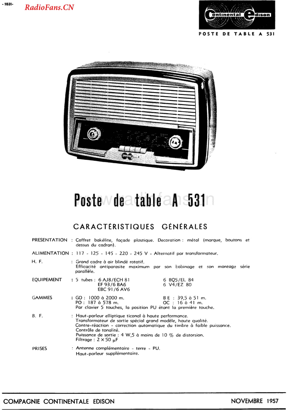 Continental-A531-rec-sch维修电路图 手册.pdf_第1页