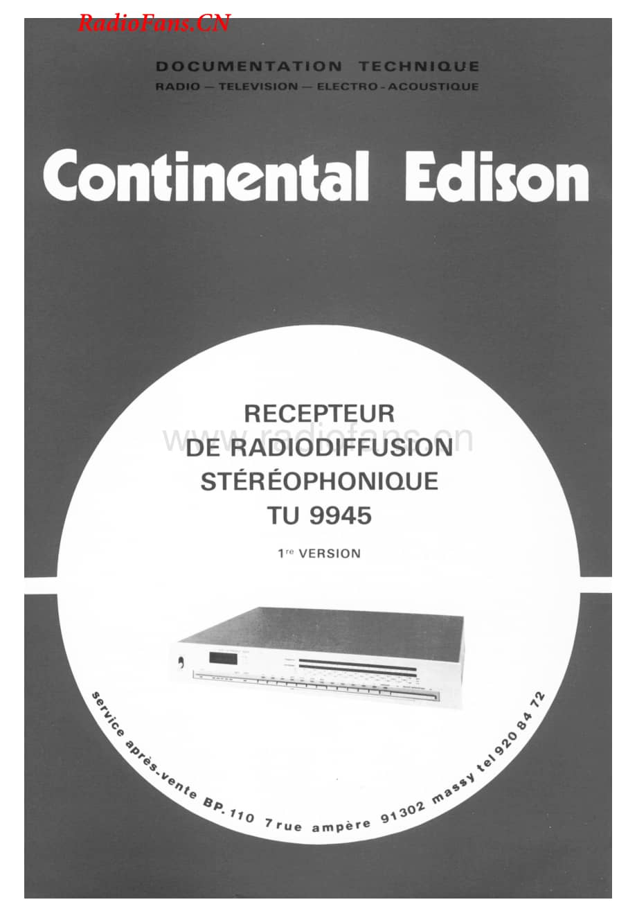 Continental-TU9945-tun-sm维修电路图 手册.pdf_第1页