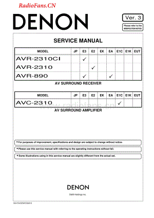Denon-AVR2310-avr-sm1维修电路图 手册.pdf