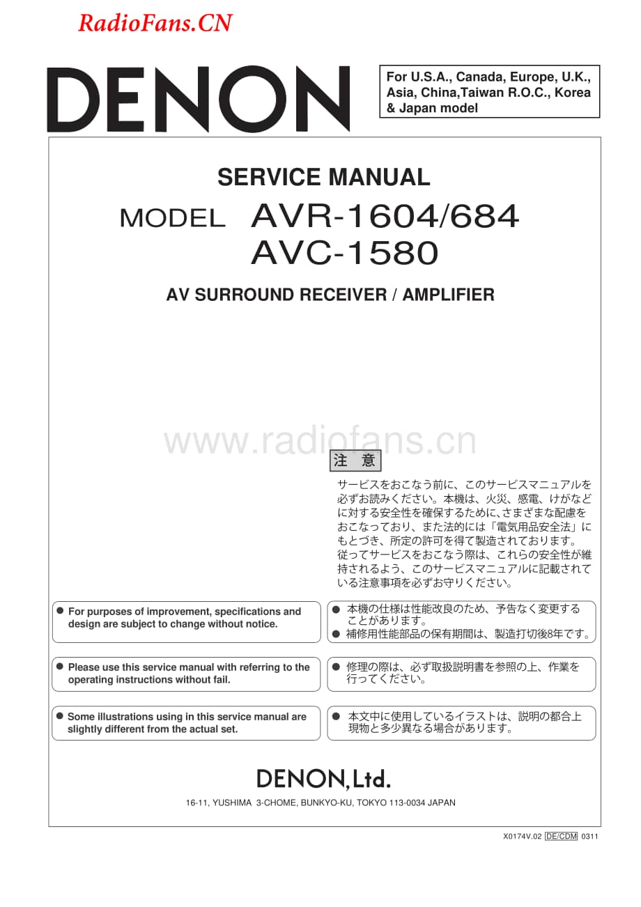 Denon-AVR684-avr-sm维修电路图 手册.pdf_第1页