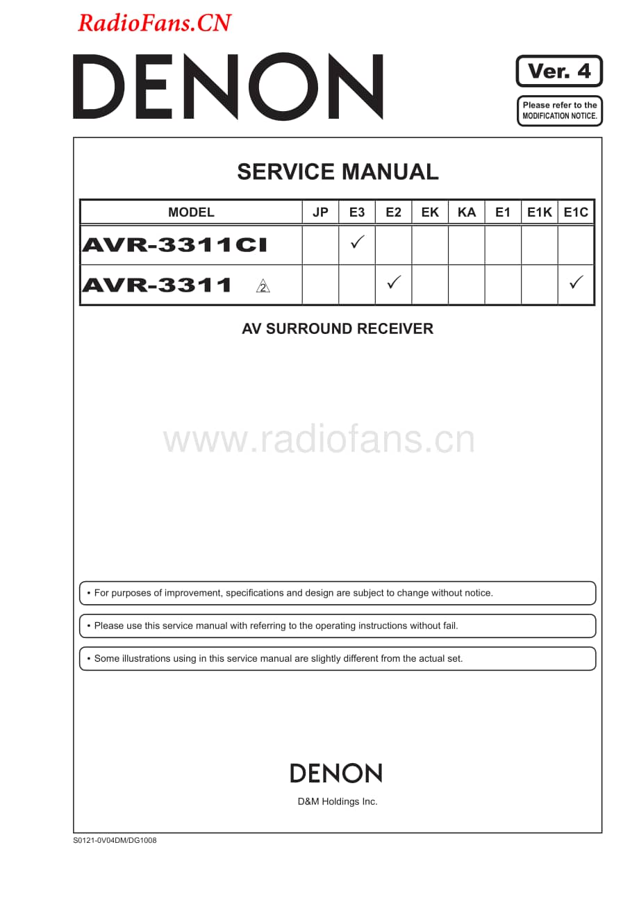 Denon-AVR3311CI-avr-sm维修电路图 手册.pdf_第1页