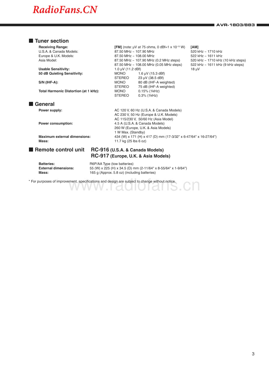 Denon-AVR883-avr-sm维修电路图 手册.pdf_第3页