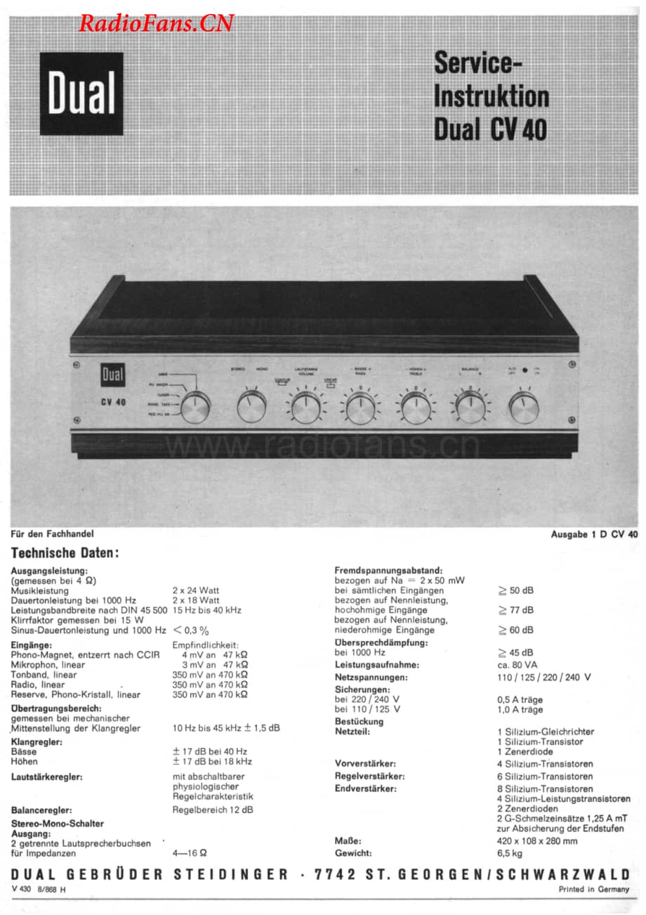 Dual-CV40(1968)-int-sm维修电路图 手册.pdf_第1页