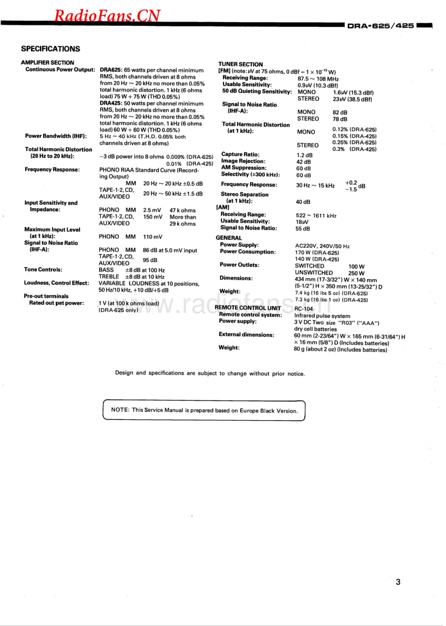 Denon-DRA425-rec-sm维修电路图 手册.pdf_第3页