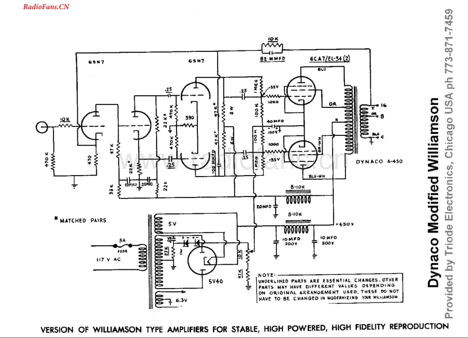 Dynaco-Modified-Williamson-Amplifier-sch维修电路图 手册.pdf_第1页