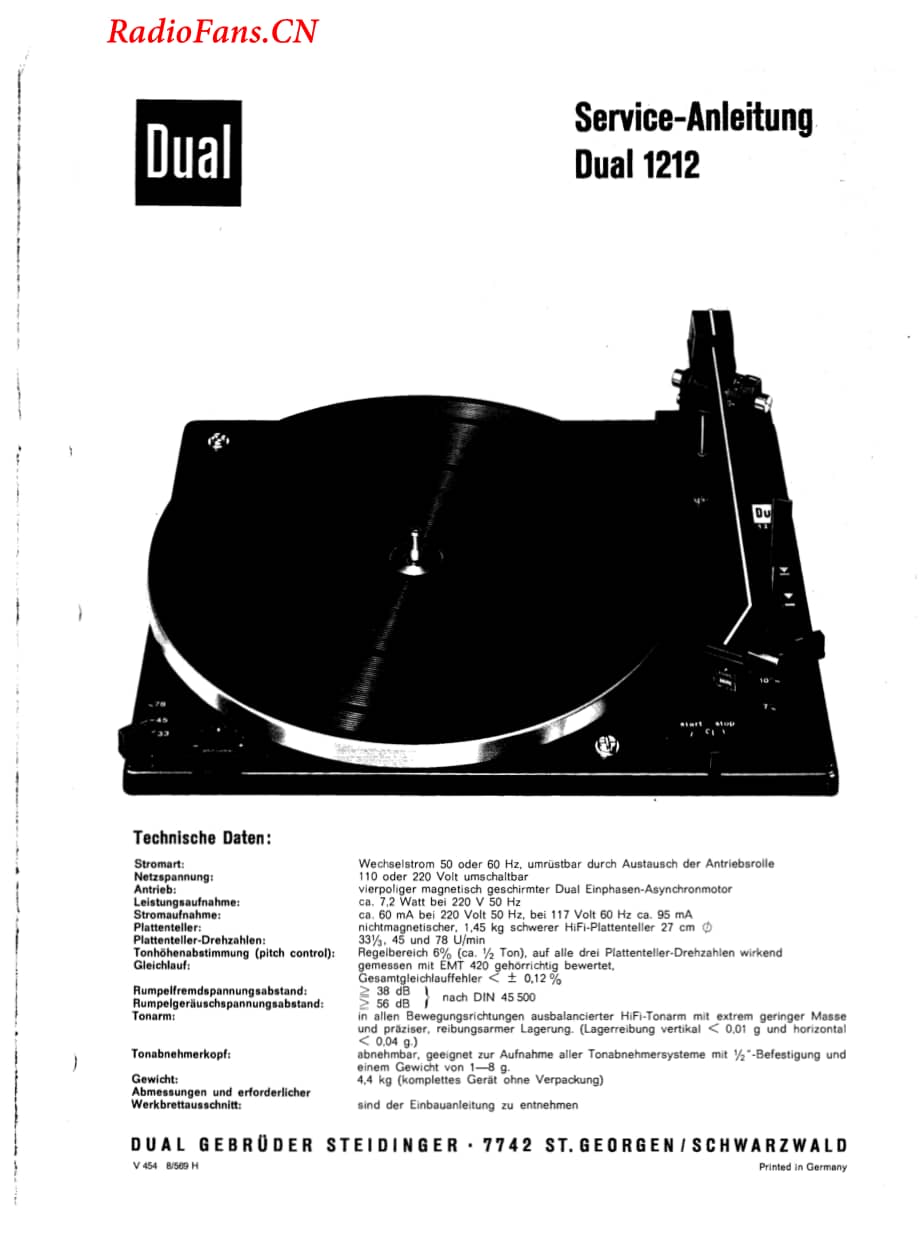 Dual-1212-tt-sm维修电路图 手册.pdf_第1页